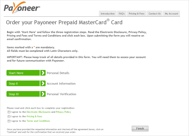 شرح التسجيل في بنك بايونير Payoneer وشرح الحصول على بطاقة MasterCard ماستر كارد الخاصة به وتفعيلها بعد استلامها